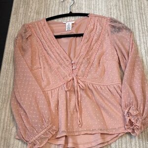 Women's Pink Sheer Blouse